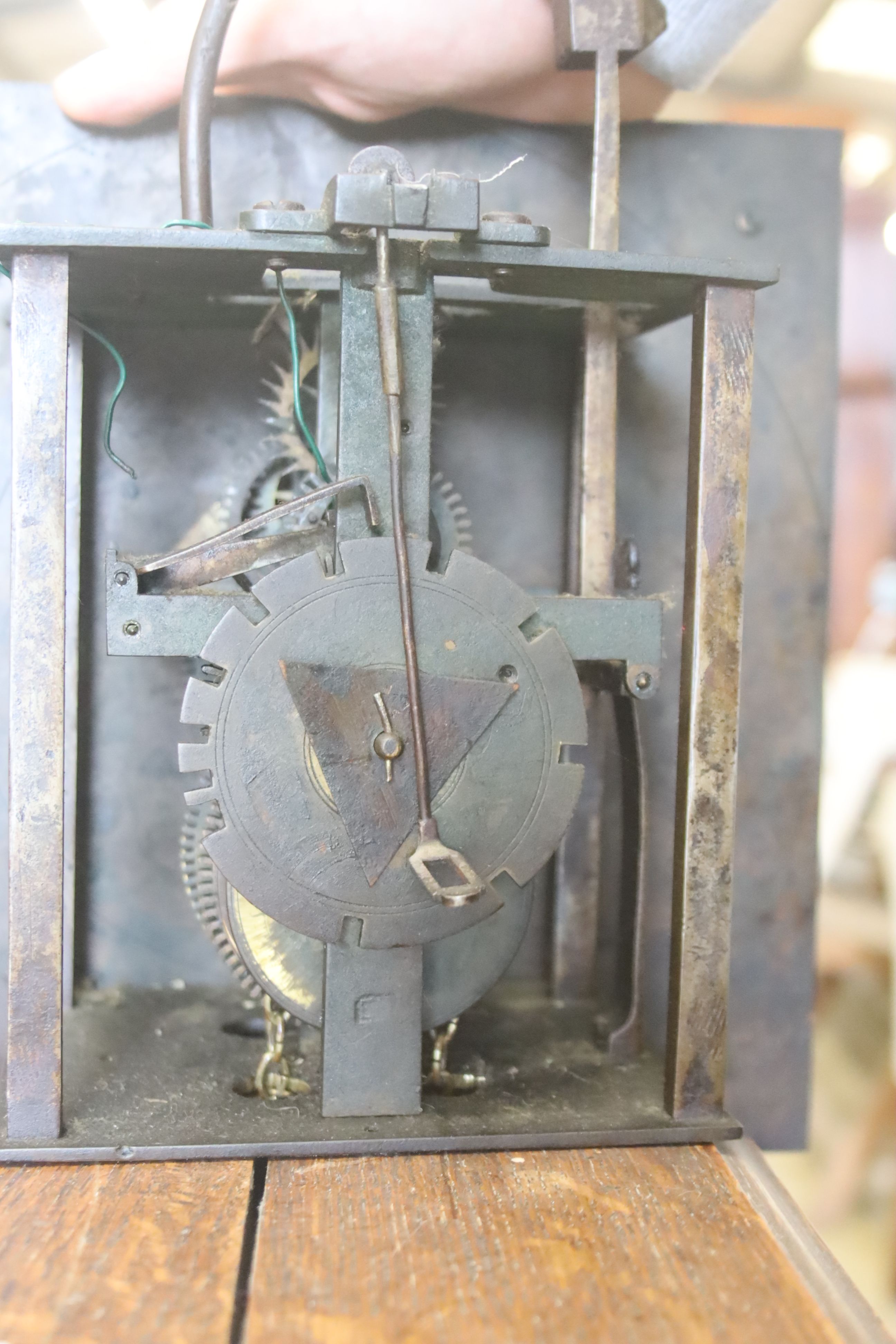 A late 18th / early 19th century oak 30 hour longcase clock, height 194cm